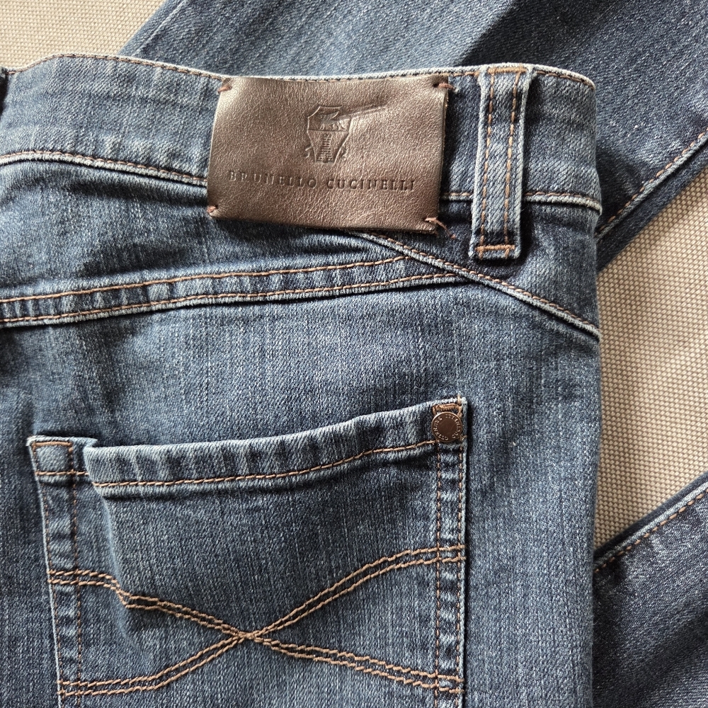 Brunello Cuccineli Skinny Blue Stretch Denim Comfortable Low/Mid Rise Sz6 - Picture 5 of 11